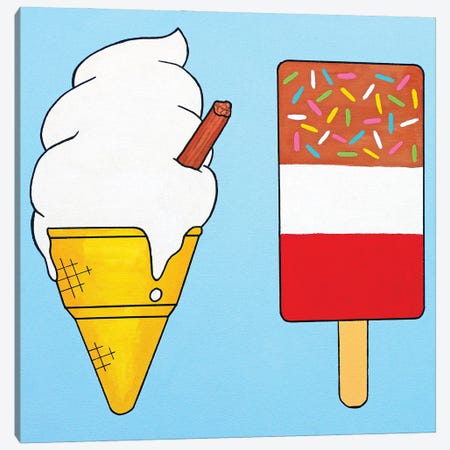 Ice Cream And Fab Lolly Canvas Print #VGG27} by Ian Viggars Canvas Wall Art