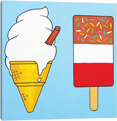 Ice Cream And Fab Lolly Canvas Art Print - Ian Viggars