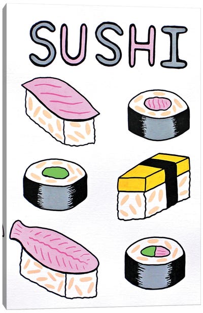 Sushi Poster Canvas Art Print - Ian Viggars