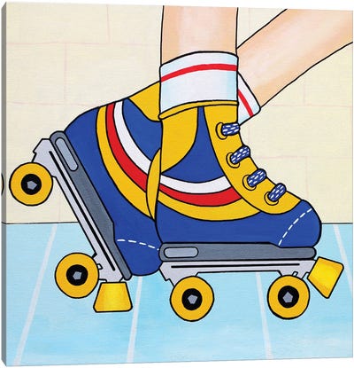 Retro Rollerskates Canvas Art Print - Rollerblading & Roller Skating