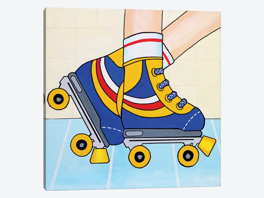Retro Rollerskates by Ian Viggars 1-piece Canvas Artwork