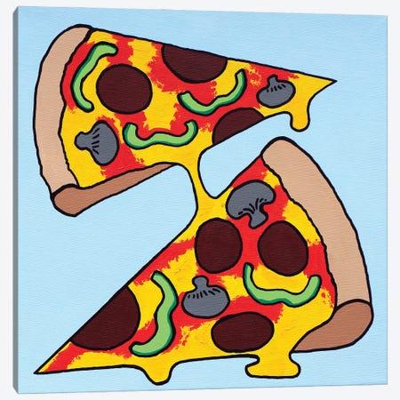 Pizza Two Slices Canvas Print #VGG48} by Ian Viggars Art Print