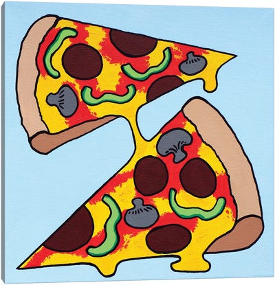 Pizza Two Slices Canvas Art Print - Ian Viggars