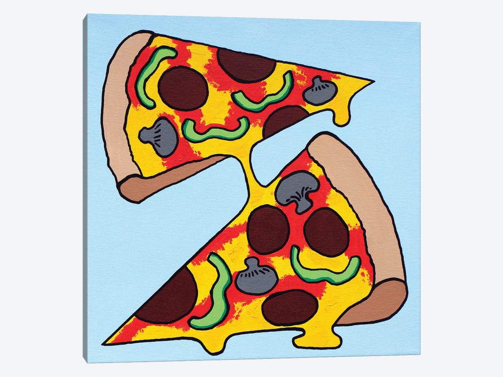 Pizza Two Slices by Ian Viggars 1-piece Canvas Wall Art