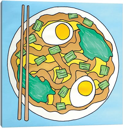 Udon Noodles Canvas Art Print - Egg Art