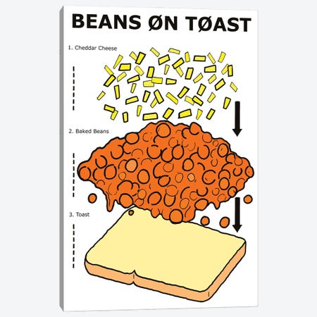 Beans On Toast Instructions Canvas Print #VGG6} by Ian Viggars Canvas Print