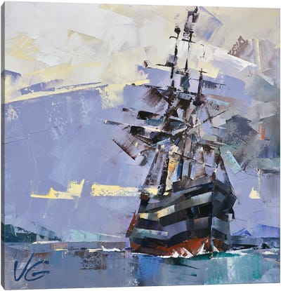 Ghost Ship Canvas Art Print - Current Day Impressionism Art
