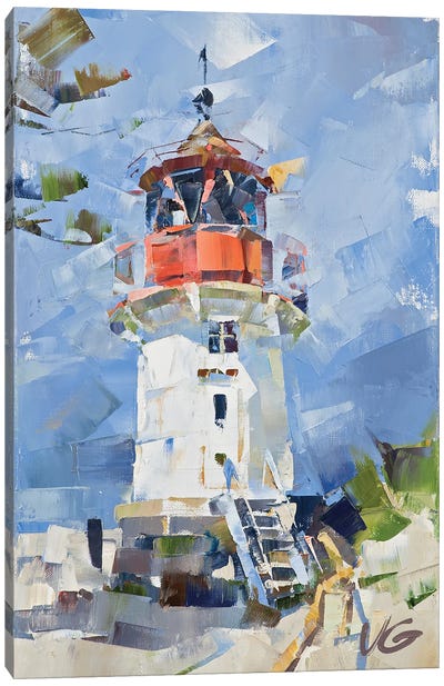 Hellen Lighthouse Canvas Art Print - Current Day Impressionism Art