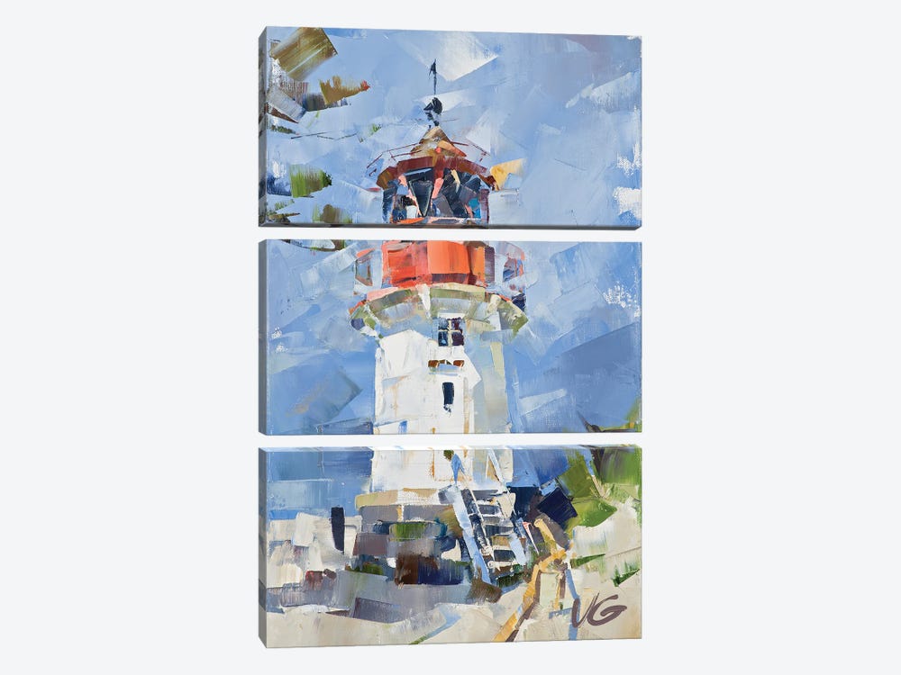 Hellen Lighthouse by Volodymyr Glukhomanyuk 3-piece Canvas Wall Art