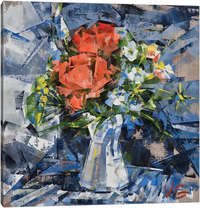 Kaleidoscope Of Flowering Canvas Art Print - Current Day Impressionism Art