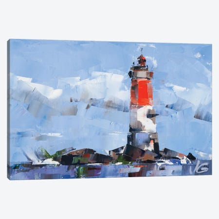 Pierres Noires Lighthouse Canvas Print #VGH17} by Volodymyr Glukhomanyuk Canvas Artwork