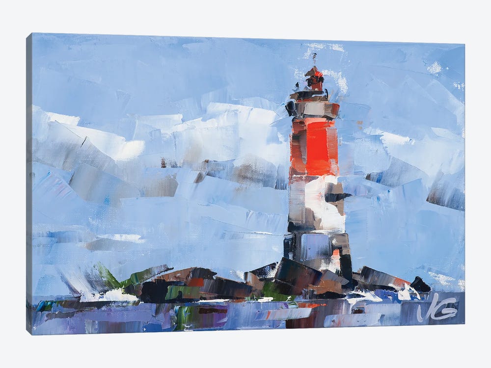 Pierres Noires Lighthouse by Volodymyr Glukhomanyuk 1-piece Canvas Wall Art