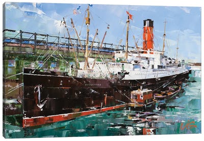 RMS Carpathia Canvas Art Print - Current Day Impressionism Art