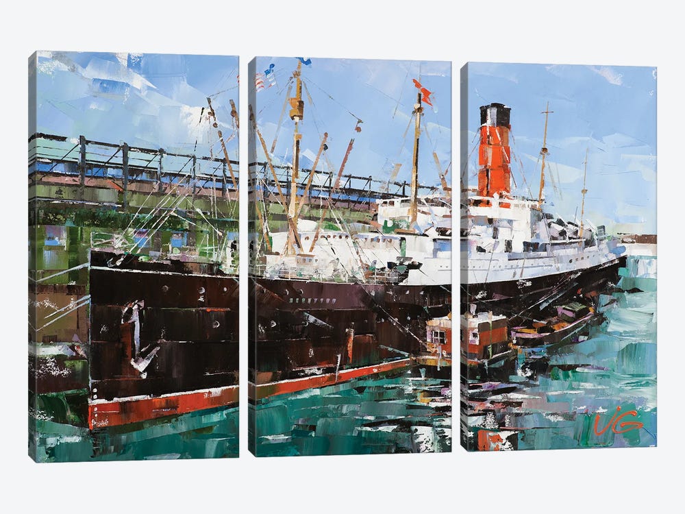 RMS Carpathia by Volodymyr Glukhomanyuk 3-piece Canvas Print