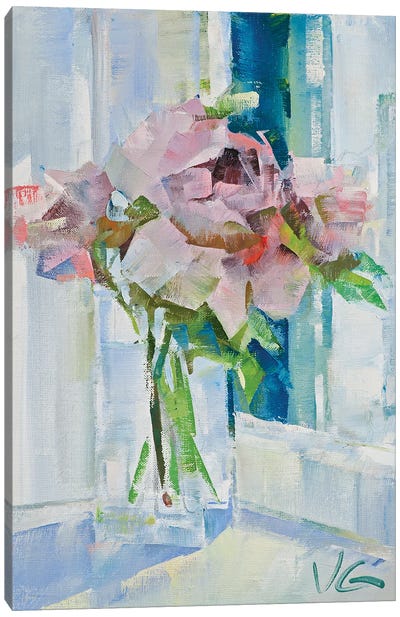 Still Life With Roses Canvas Art Print - Volodymyr Glukhomanyuk