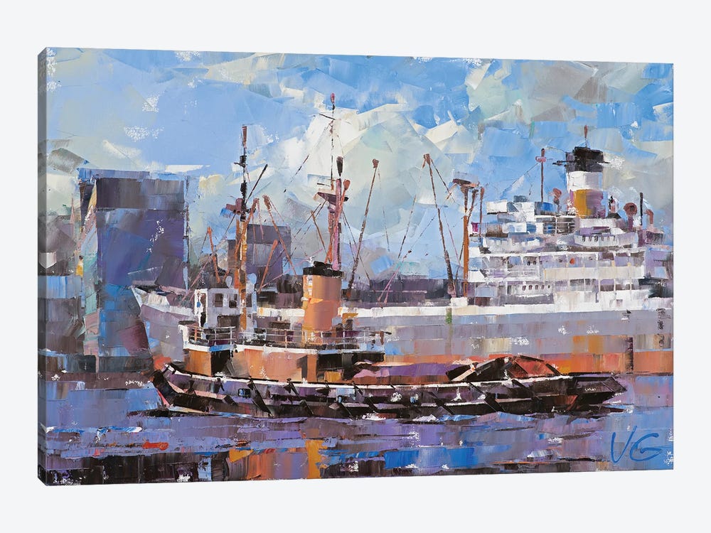 Tug Boat In Swansea by Volodymyr Glukhomanyuk 1-piece Art Print