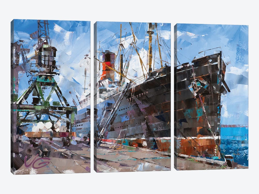 RMS Carpathia II by Volodymyr Glukhomanyuk 3-piece Canvas Artwork