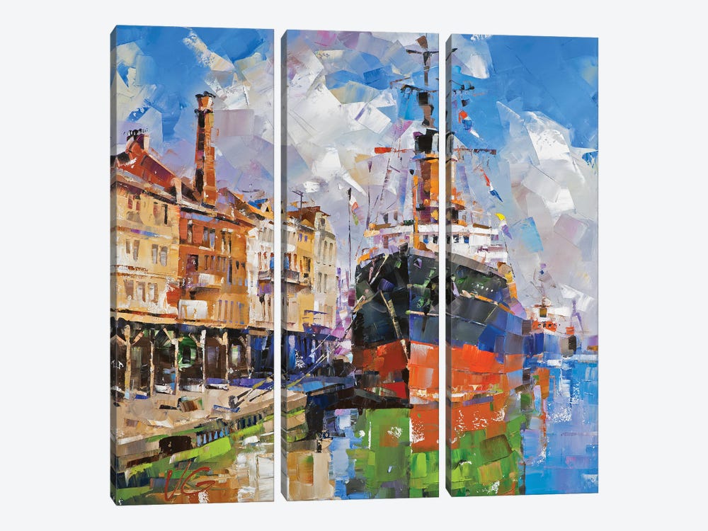 Between Two Shores by Volodymyr Glukhomanyuk 3-piece Canvas Print