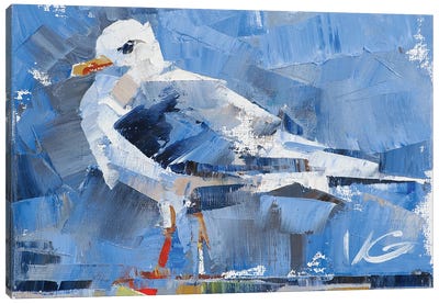 Bird's Bazaar III Canvas Art Print - Blue & White Art