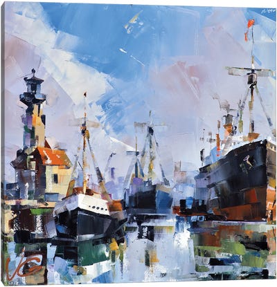 By The Oil Lighthouse Canvas Art Print - Nautical Décor