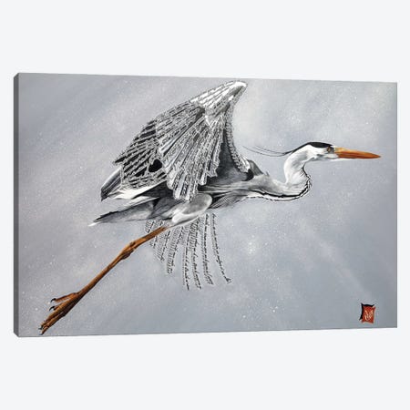 Flight (Heron) Canvas Print #VGL10} by Valerie Glasson Art Print