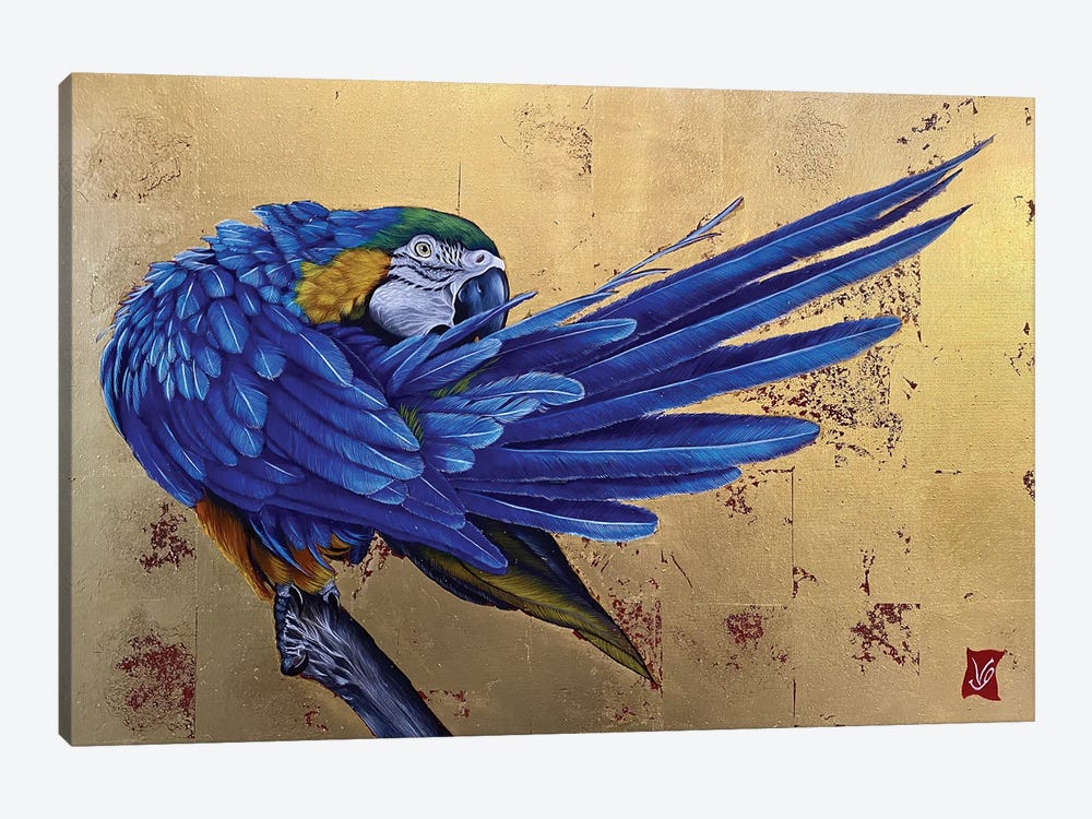Gustavo I (Blue Macaw) by Valerie Glasson 1-piece Art Print