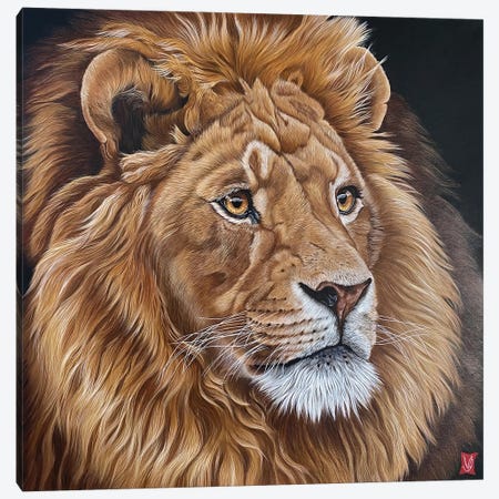 His Majesty (Lion) Canvas Print #VGL14} by Valerie Glasson Canvas Art