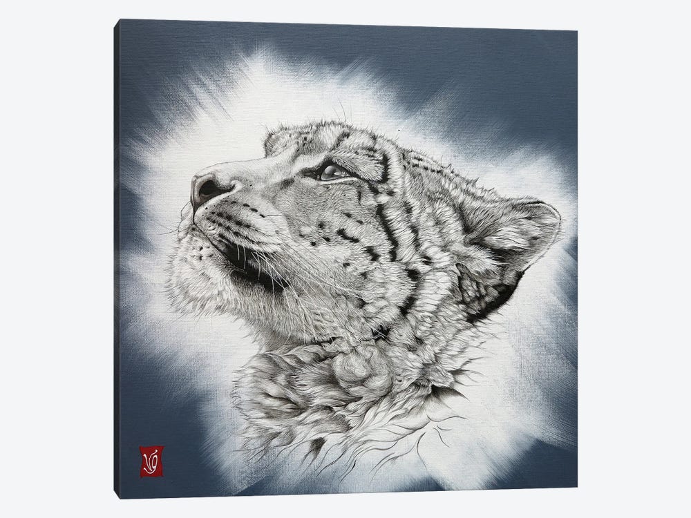 Appearance (Snow Leopard) by Valerie Glasson 1-piece Canvas Print