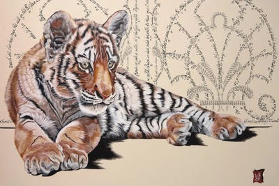 Prince Of Punjab (Tiger Cub) by Valerie Glasson acrylic art print