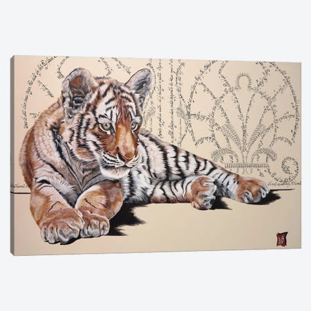 Prince Of Punjab (Tiger Cub) Canvas Print #VGL27} by Valerie Glasson Canvas Print