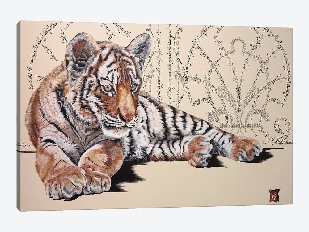 Prince Of Punjab (Tiger Cub) by Valerie Glasson 1-piece Canvas Artwork