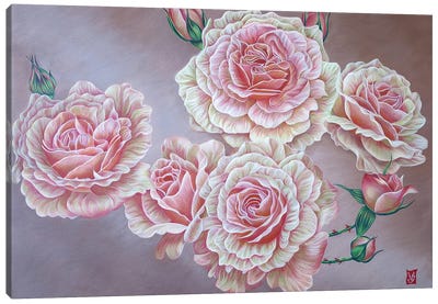 Rustle Of Roses Canvas Art Print - Valerie Glasson