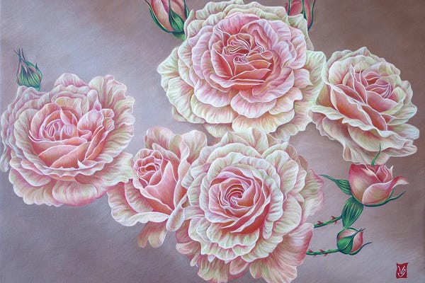 Fine Art Print: Rustle Of Roses by Valerie Glasson