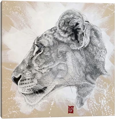 Savannah Princess (Lioness) Canvas Art Print - Valerie Glasson