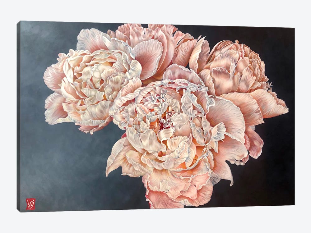 Silk, Light And Transparency (Peonies) by Valerie Glasson 1-piece Canvas Wall Art