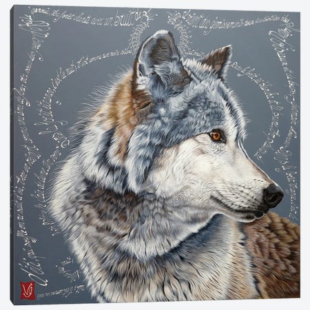 Soul Of The Forrest II (Wolf) Canvas Print #VGL32} by Valerie Glasson Canvas Art Print