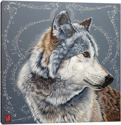 Soul Of The Forrest II (Wolf) Canvas Art Print - Valerie Glasson