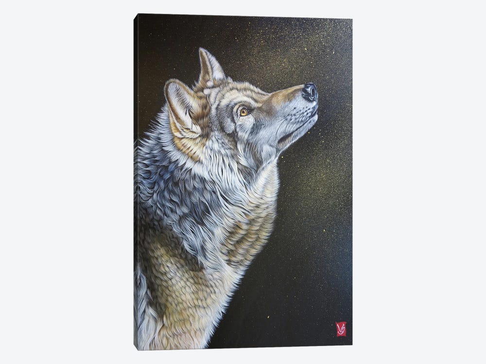 Stardust (Wolf) by Valerie Glasson 1-piece Art Print
