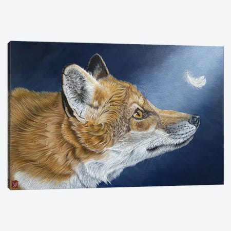 The Feather (Fox) Canvas Print #VGL37} by Valerie Glasson Canvas Artwork