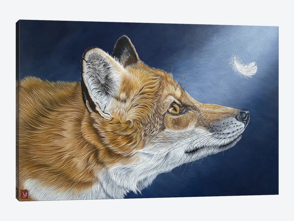 The Feather (Fox) by Valerie Glasson 1-piece Art Print