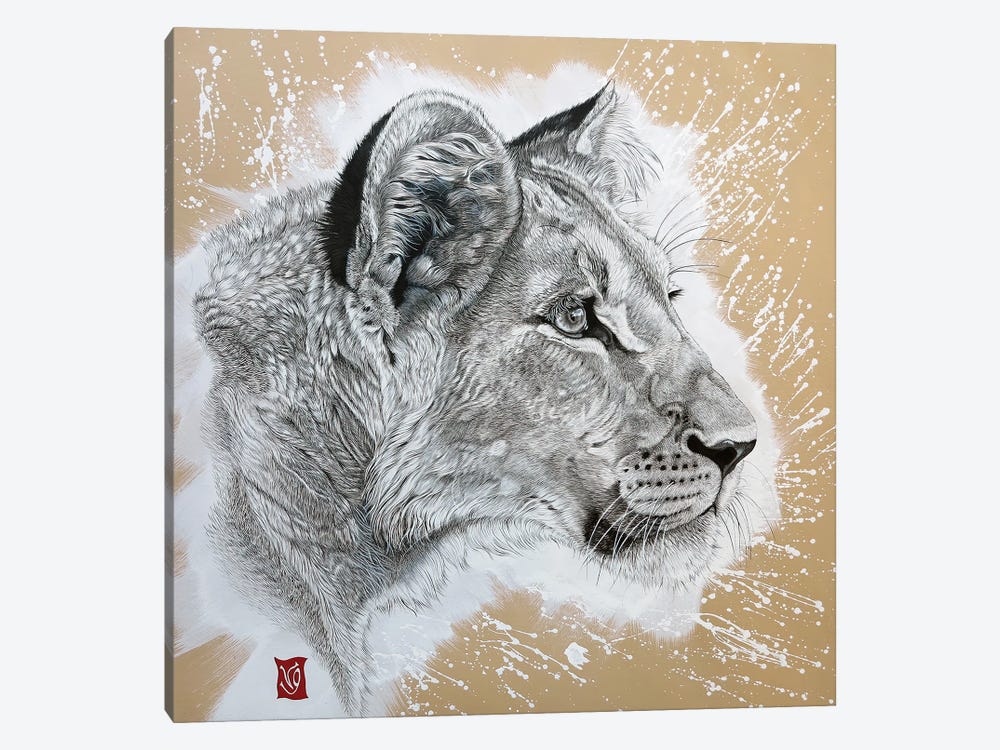 Young Lion by Valerie Glasson 1-piece Art Print