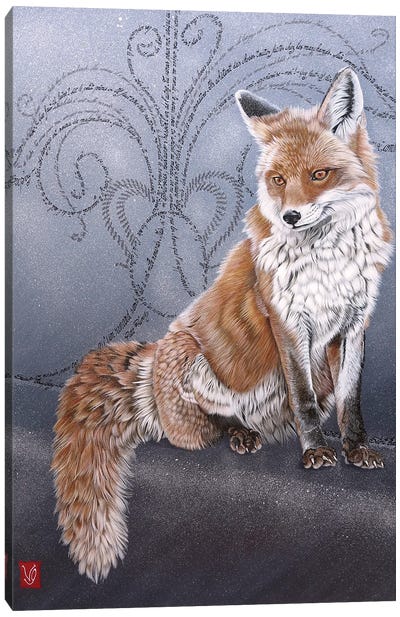 Unique Au Monde (The Little Prince's Fox) Canvas Art Print - Valerie Glasson