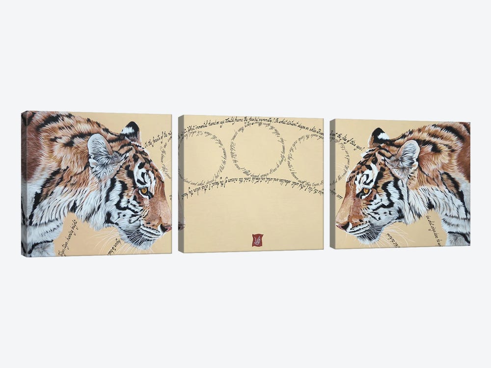 Fearful Symmetry (Tigers) by Valerie Glasson 3-piece Canvas Art