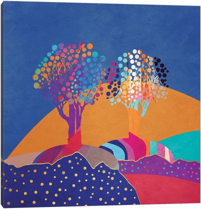 Retro Trees II Canvas Art Print - Viviana Gonzalez