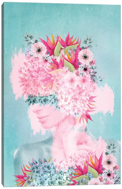 Woman In Flowers II Canvas Art Print - Viviana Gonzalez