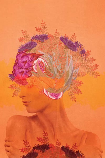 Monochromatic Moments: Woman In Flowers III by Viviana Gonzalez