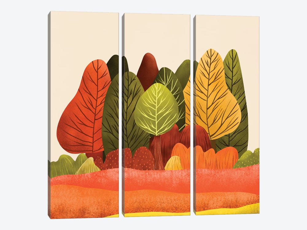 Autumn Landscapes I by Viviana Gonzalez 3-piece Canvas Print