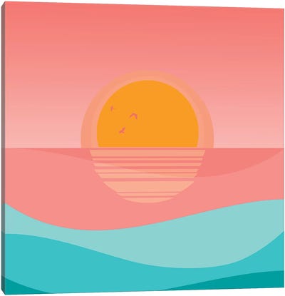 Minimal Sunset I Canvas Art Print - Scandinavian Décor