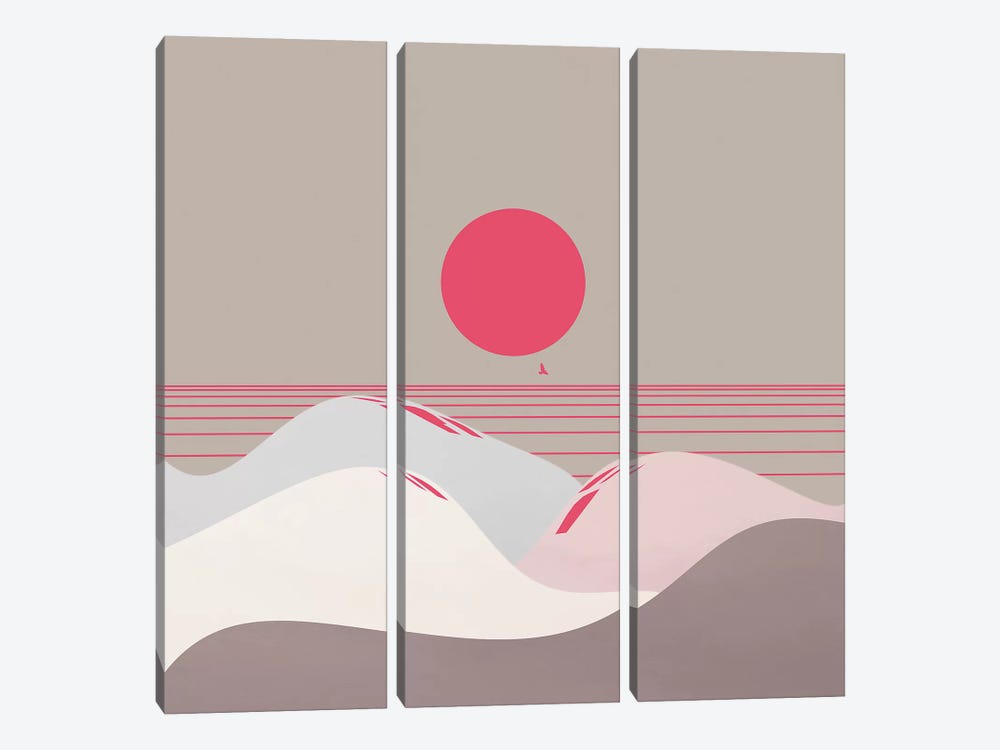 Minimal Sunset IX by Viviana Gonzalez 3-piece Canvas Print