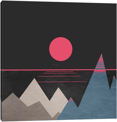 Minimal Sunset X Canvas Art Print - '70s Sunsets